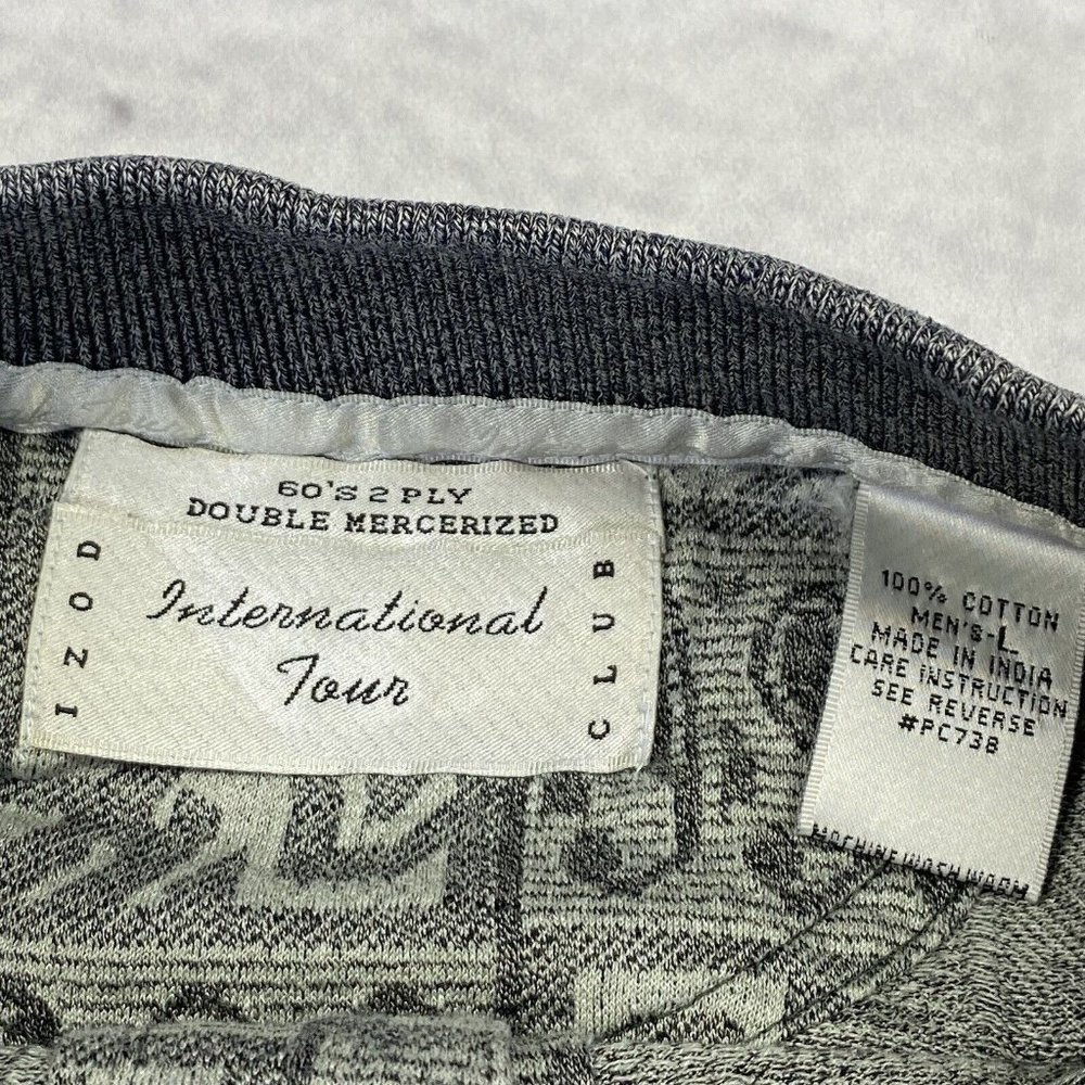 Izod Club Double Mercerized Bay Tree Golf Polo Shirt Gray Mens Size L 60s 2 Ply - Picture 3 of 10